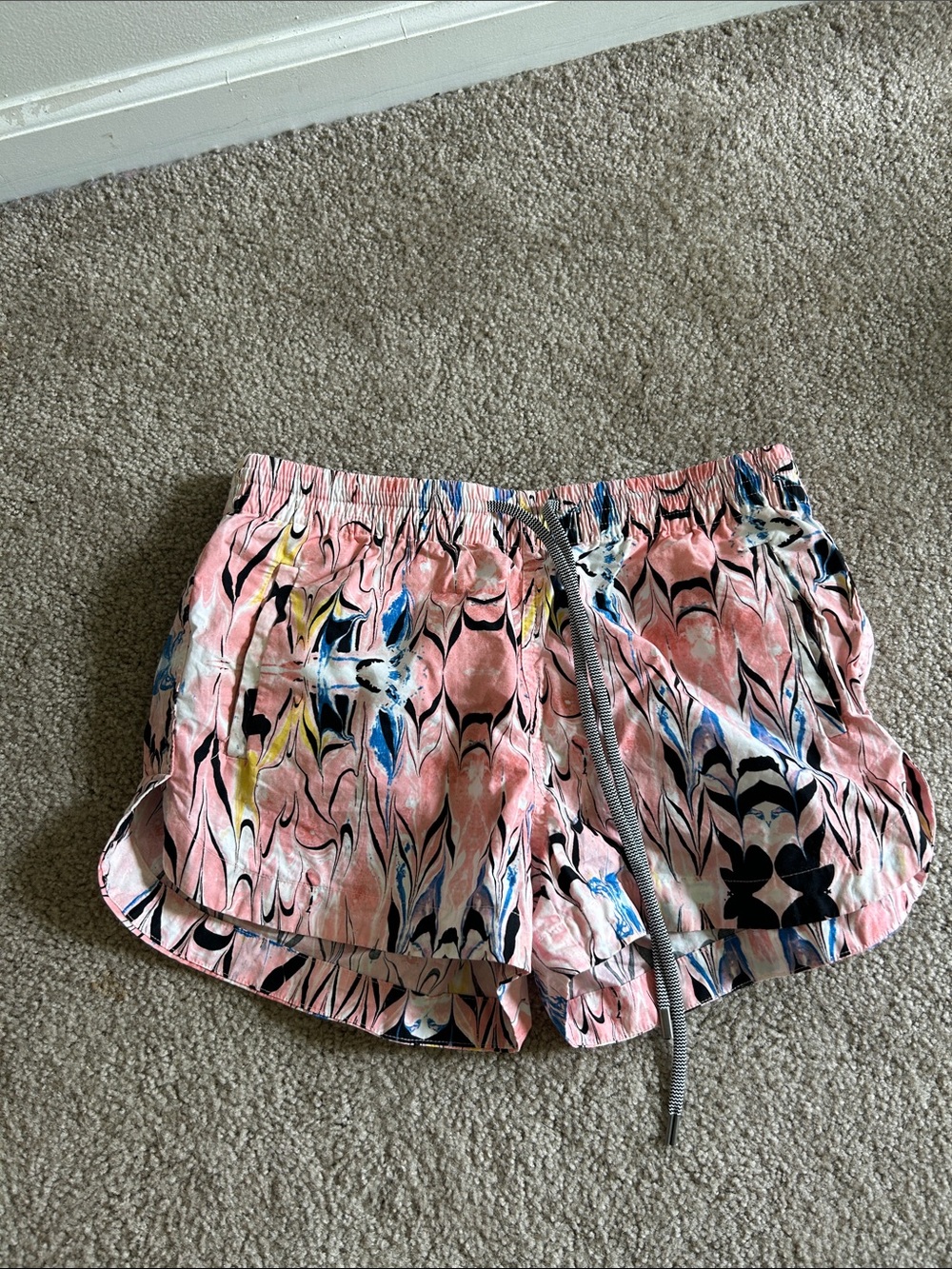 J. Crew XS abstract, Marbled Patterned Pink white blue black Women's Shorts